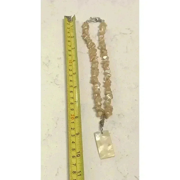 Vintage Abalone Style Pendant Necklace Retro Bohemian Chic Summer Statement - Picture 2 of 16